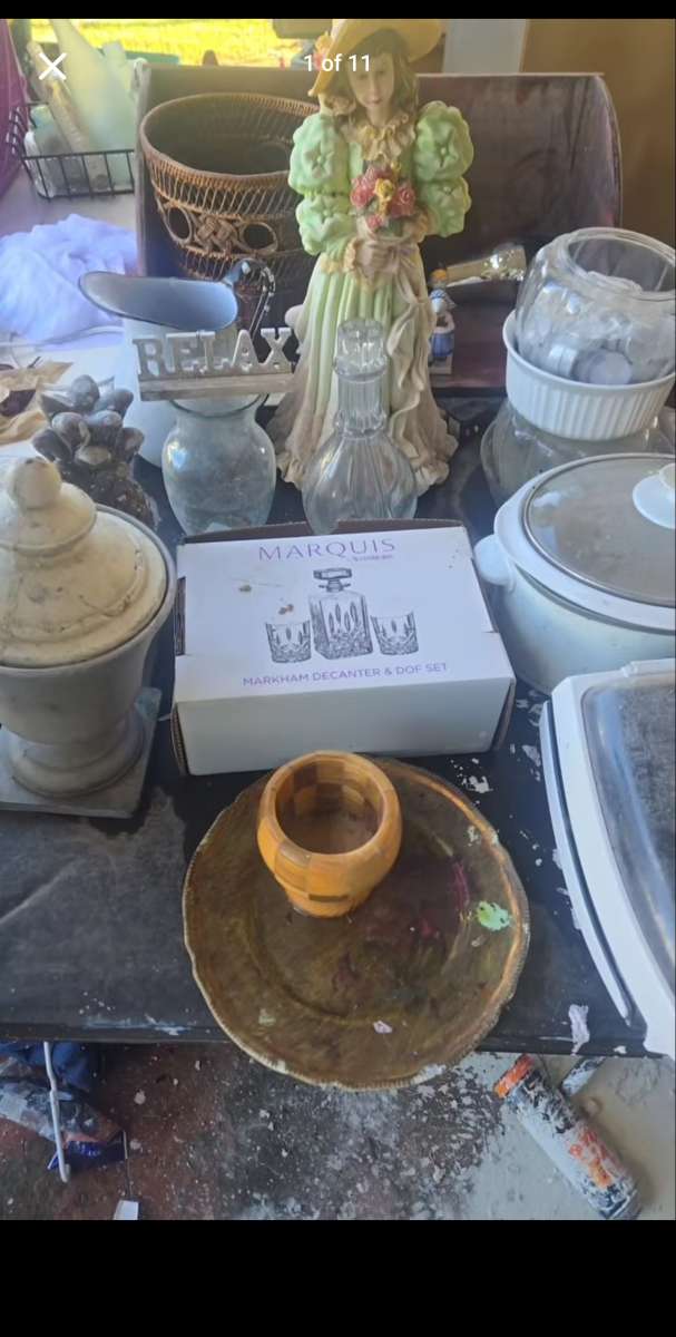 Random Set of 20 items vintage Cyrstal Glass porcelain items