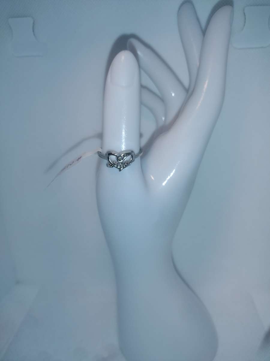 Silver Open Heart Shaped Ring GA