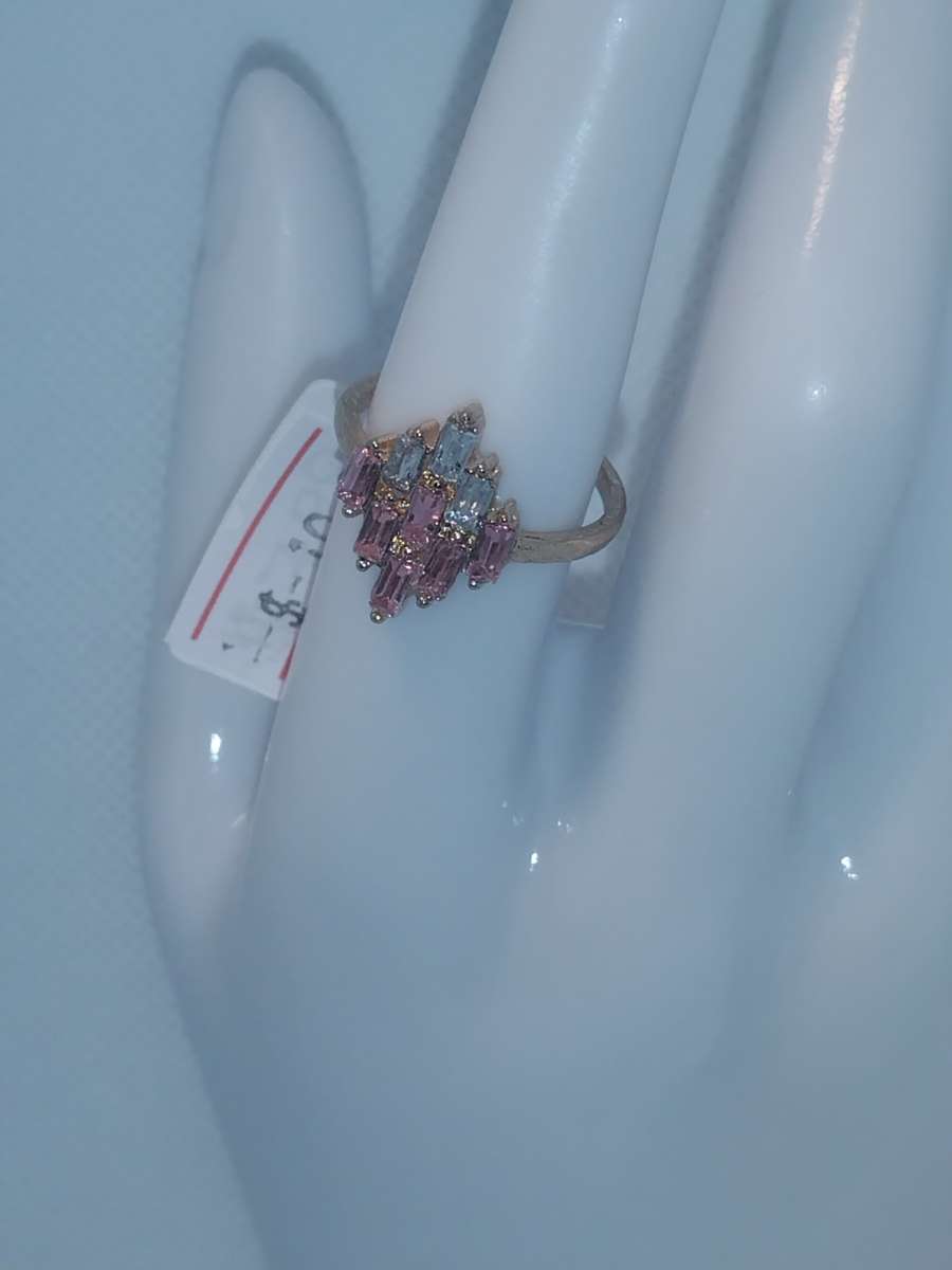 Pink White Diamond Chic Rhinestone Ring