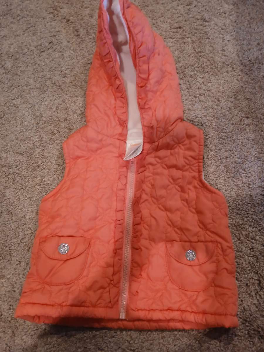 Gymboree Toddler Girls Peach Quilted Hooded Vest