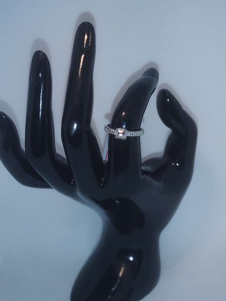 Square Cut Silver Ring GA