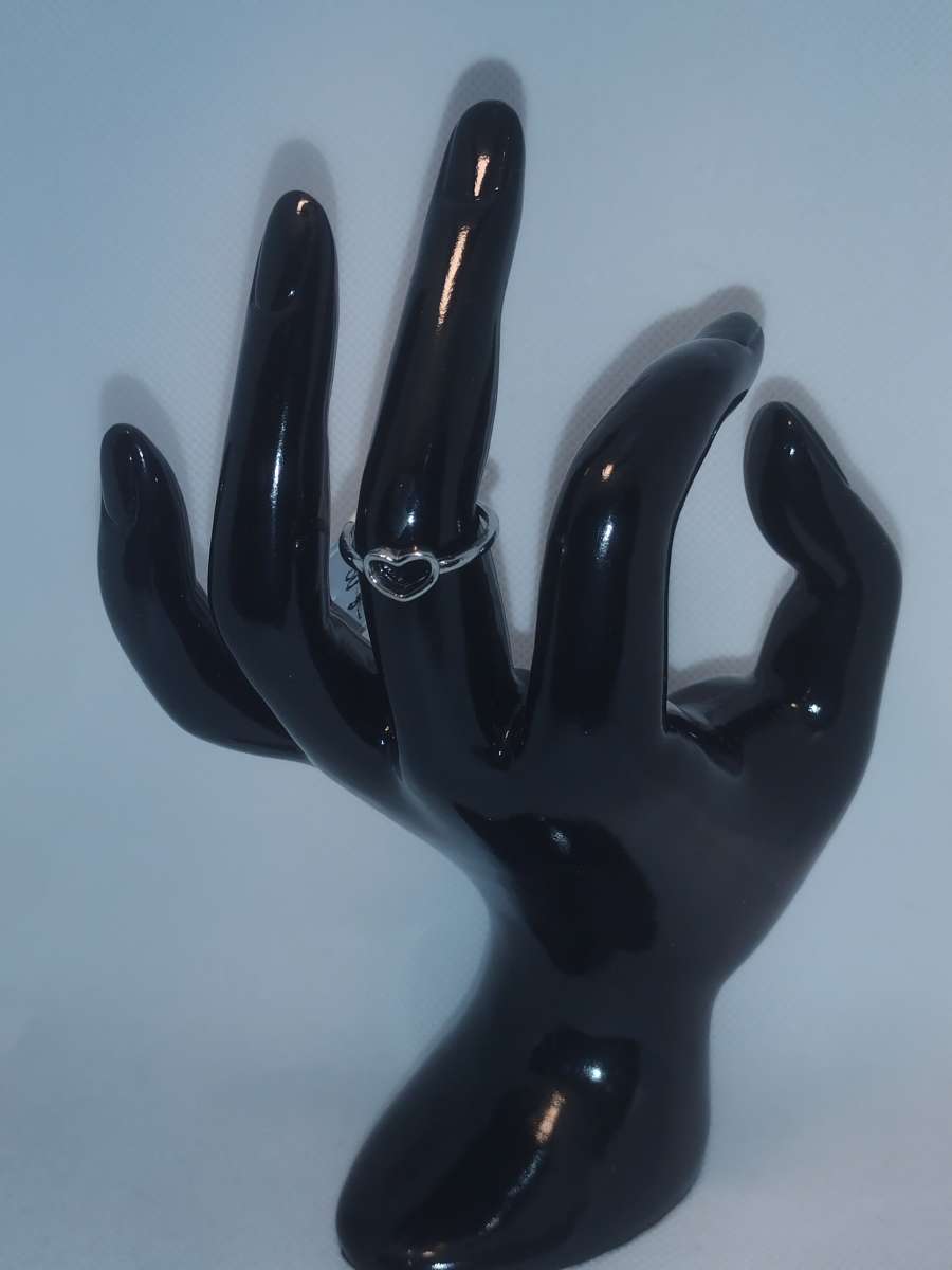 Open Heart Retro Geometric Ring