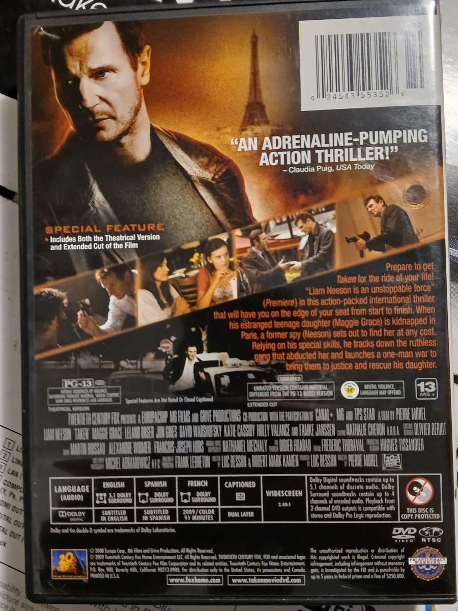 Taken DVD Extended cut with Liam Neeson