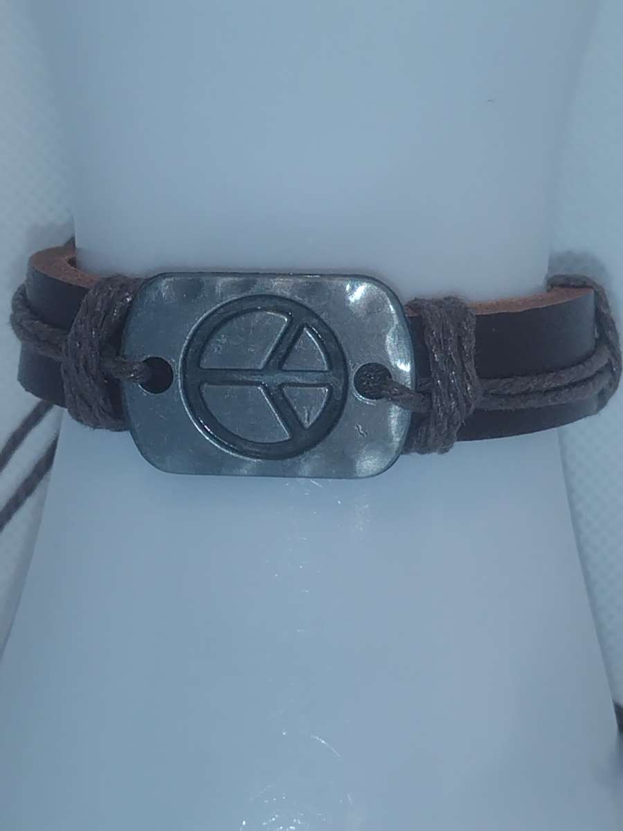 Brown Peace Leather Bracelet VCB