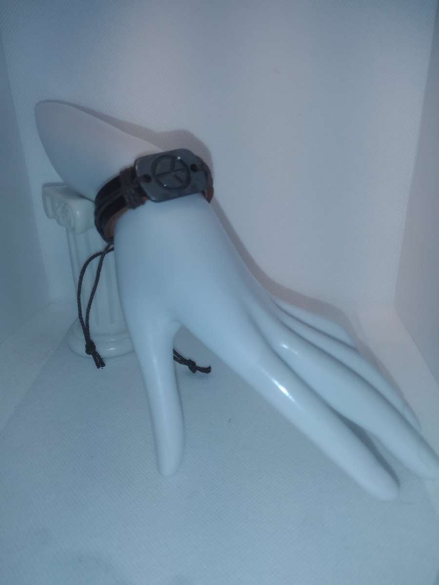 Brown Peace Leather Bracelet VCB