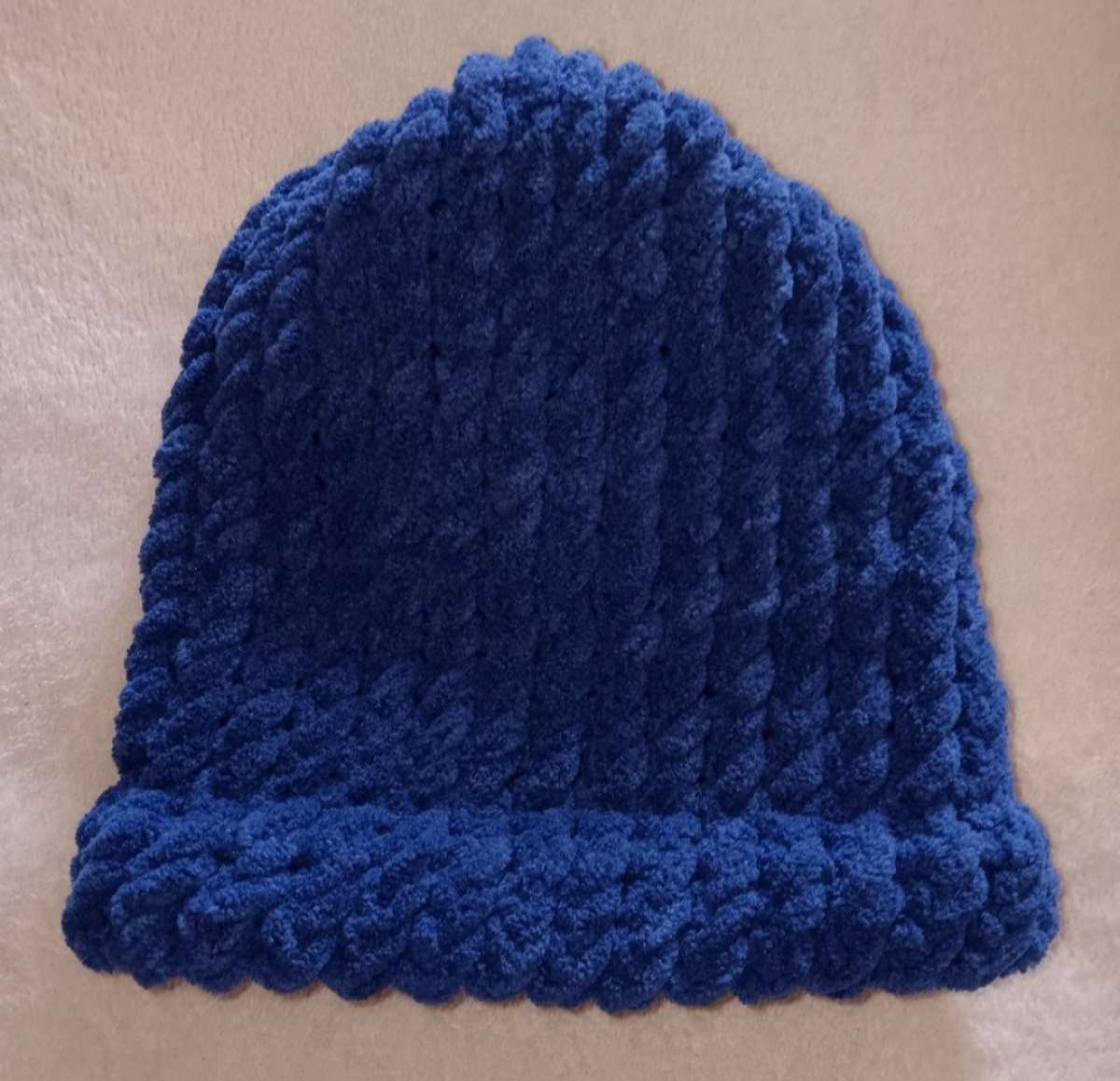 Knitted Blue Childrens Beanie
