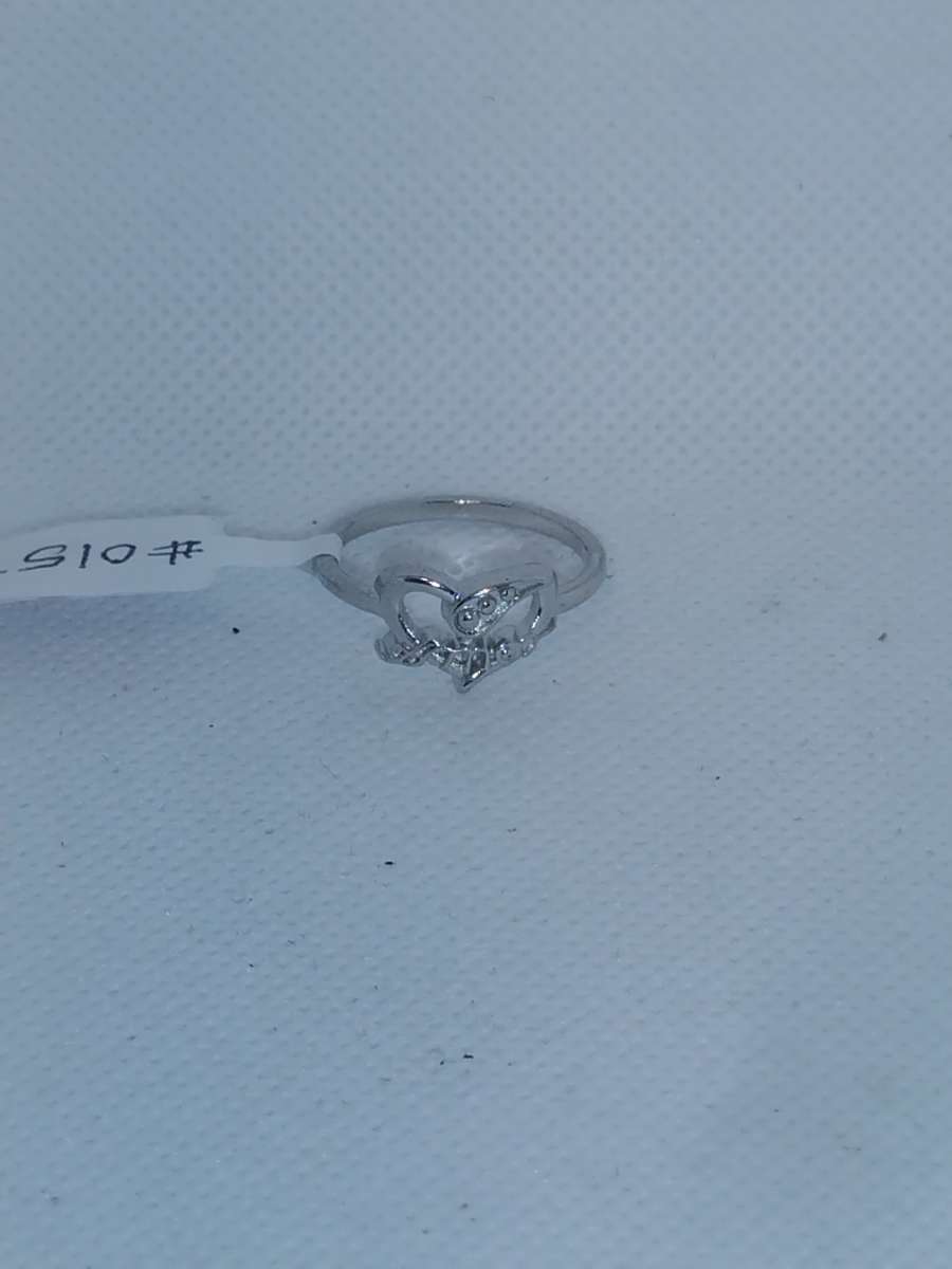 Silver Open Heart Shaped Ring GA