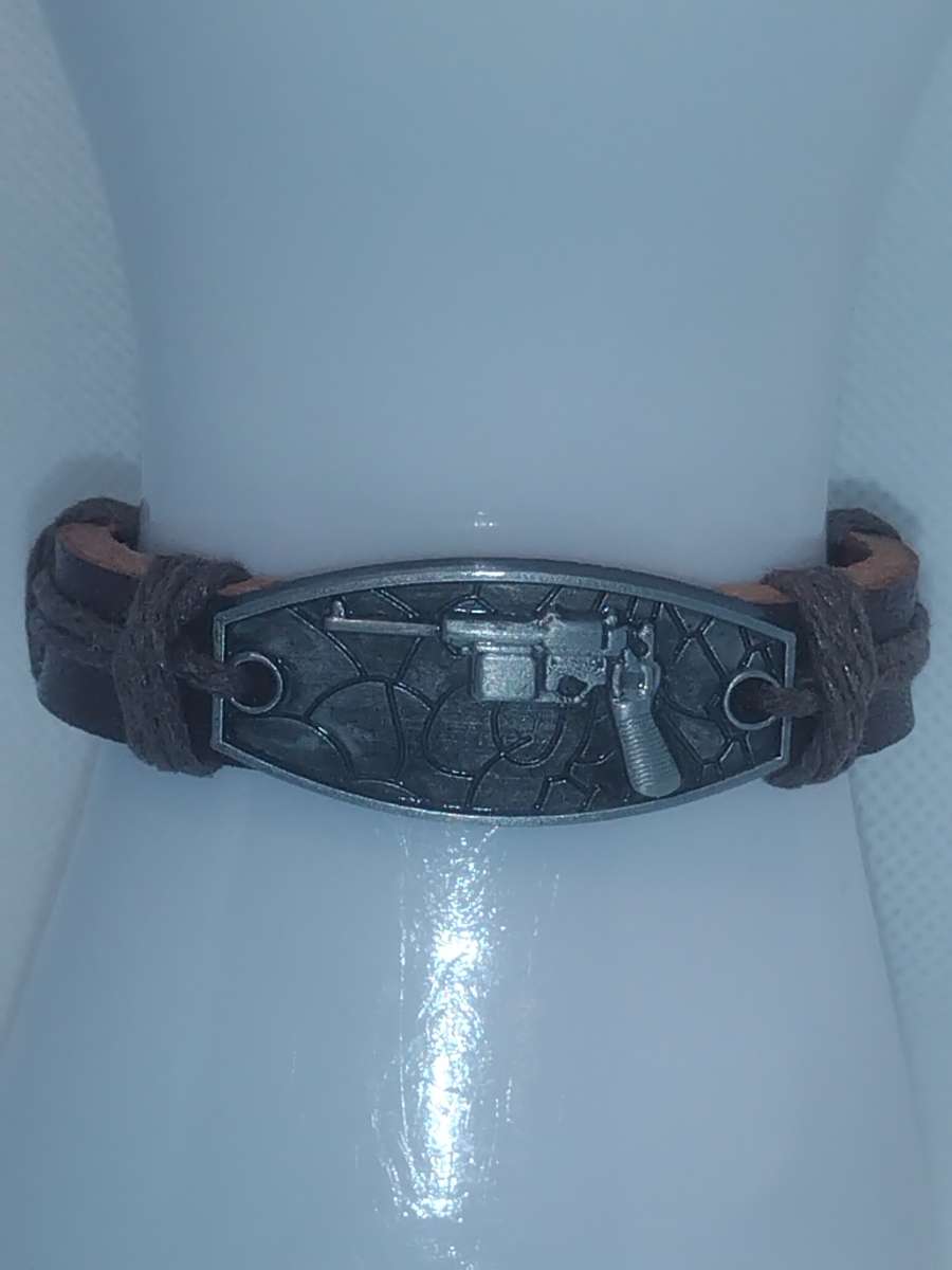 Brown Pistol Leather Bracelet VCB