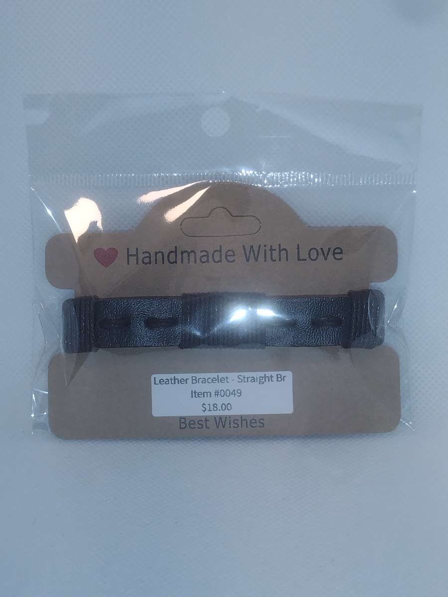 Faux Leather Bracelet straight brown