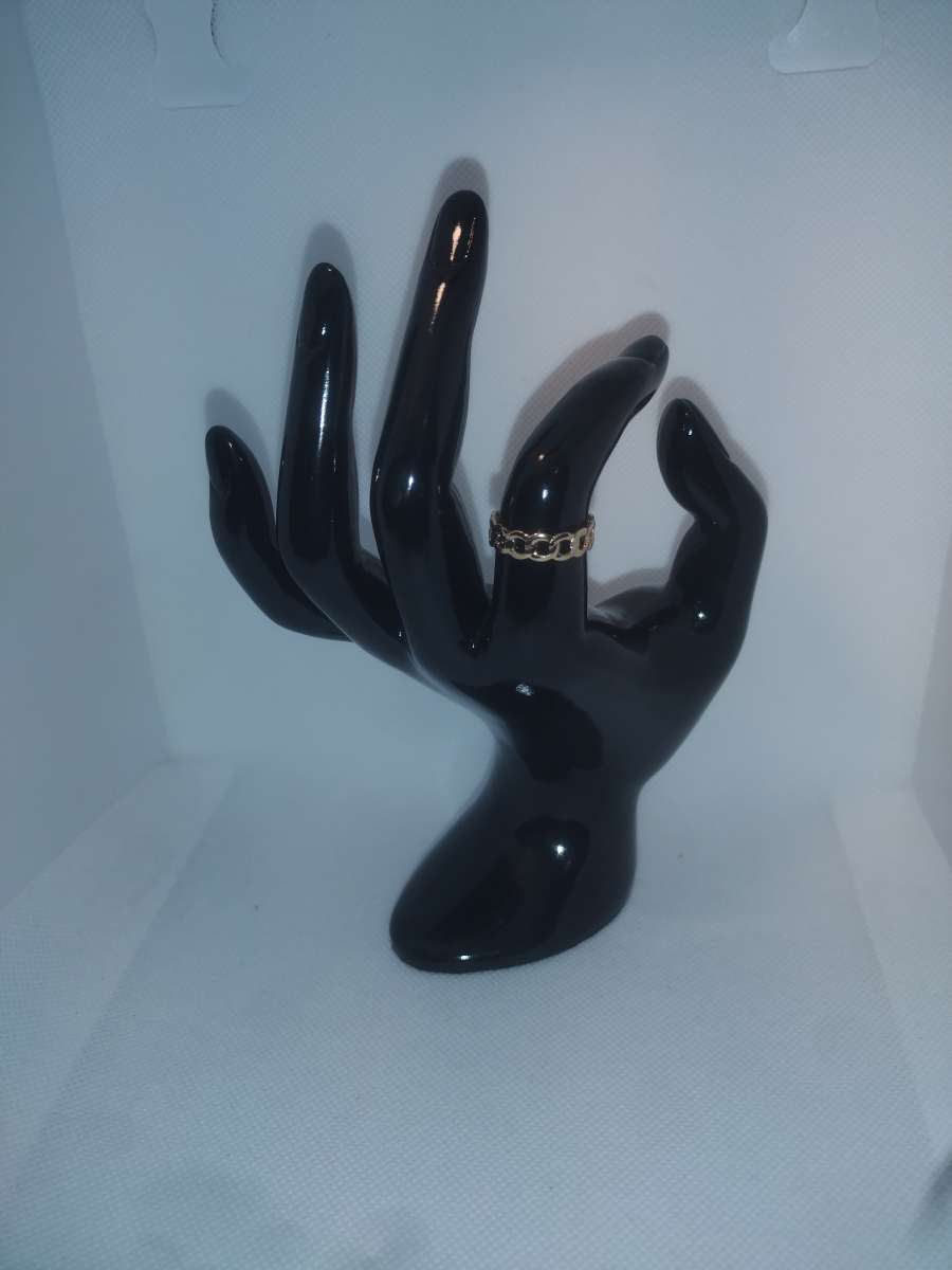 Open Chain Chic Rhinestone Ring