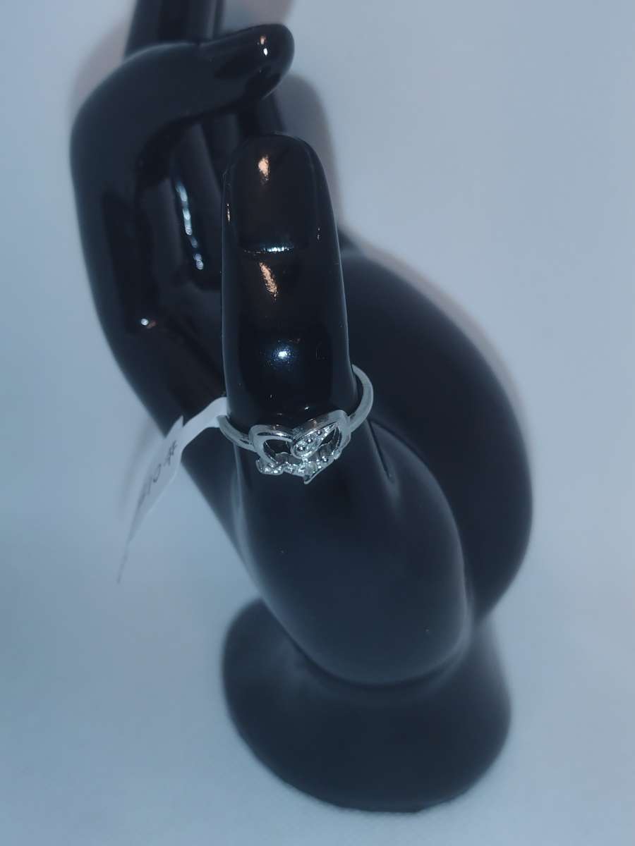 Silver Open Heart Shaped Ring GA