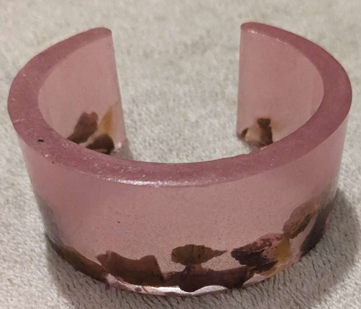 Pink Petrified Wood Cuff Bracelet