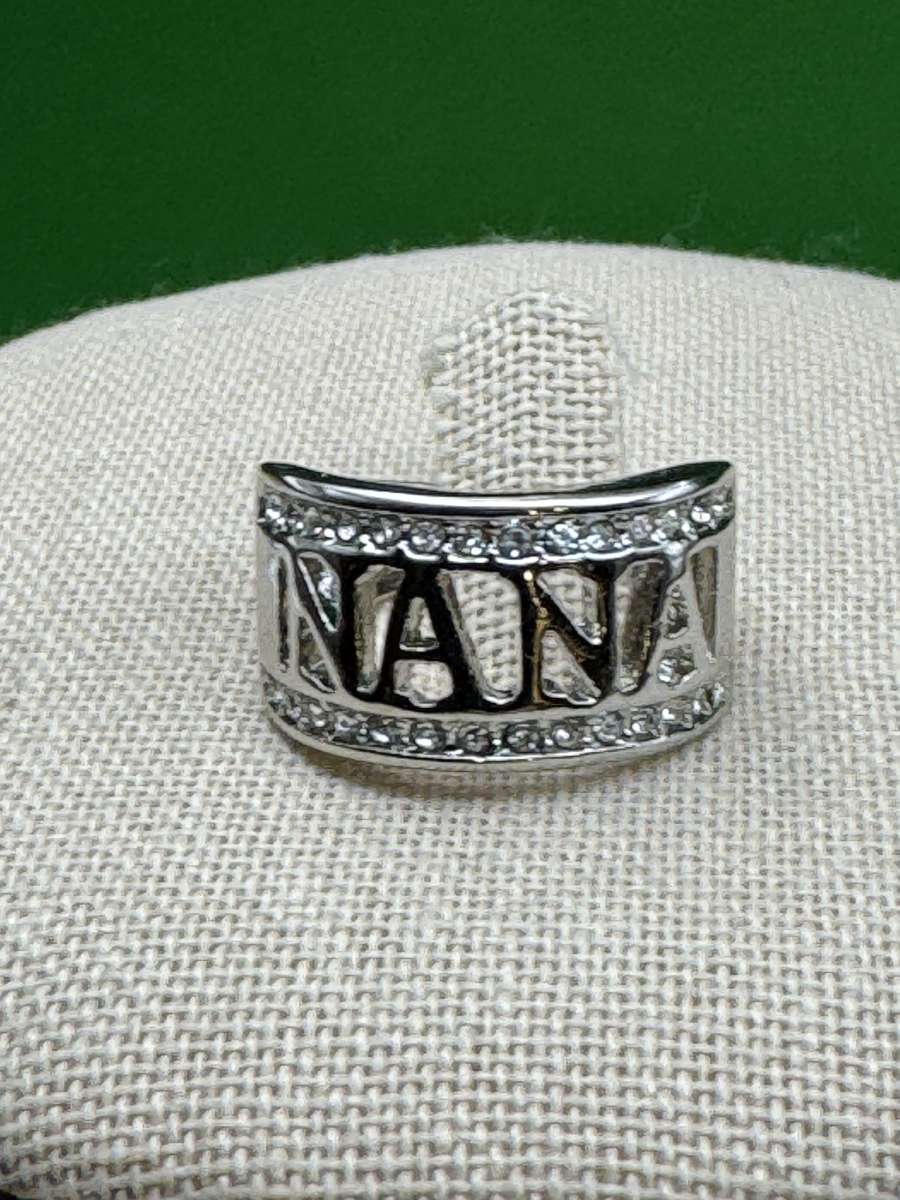 2034PTT Stainless With Rhinestones Nana Band Ring