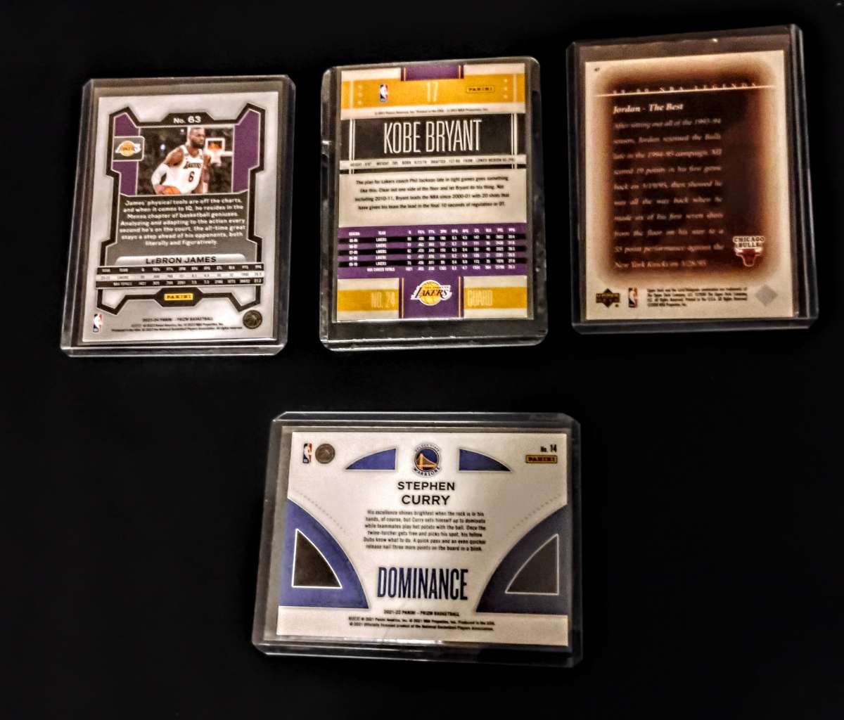 4 card lot MJORDAN S CURRY KBRTANT L JAMES