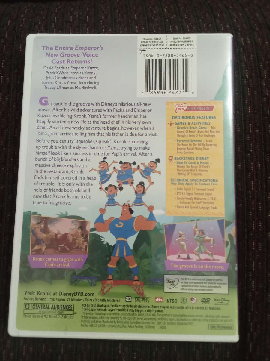 Walt Disneys Kronks New Groove Dvd