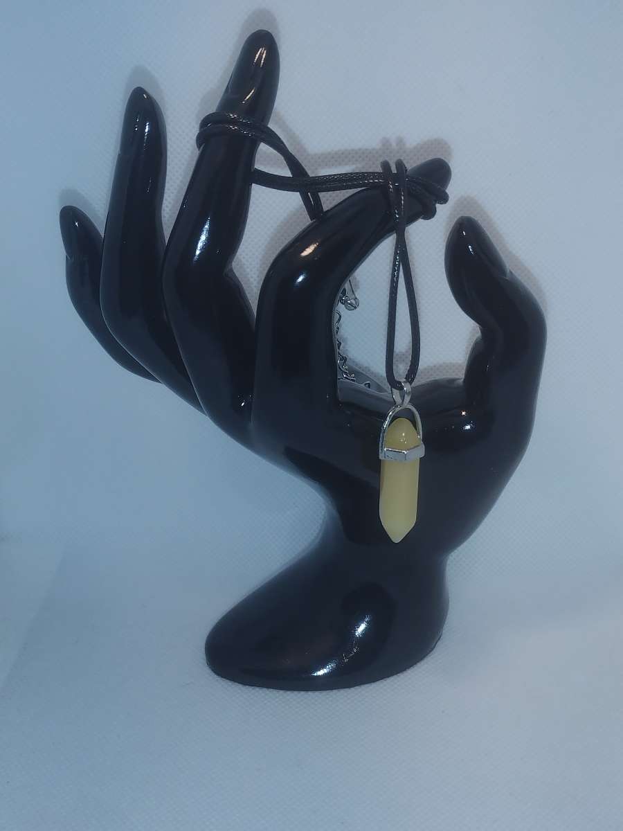 Yellow Topaz Glass Pendant Necklace