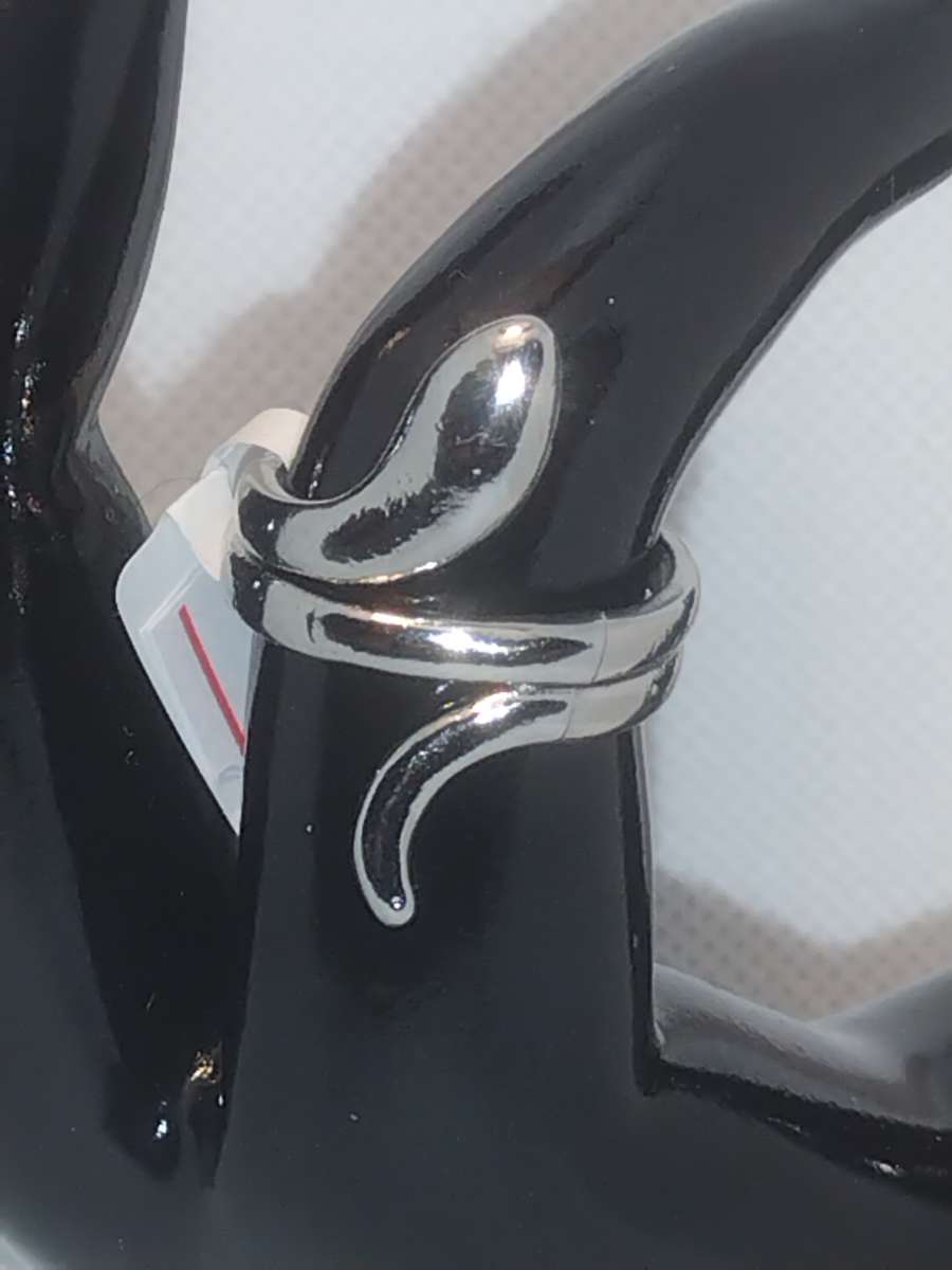 Silvery Coiled Snake Ring RG