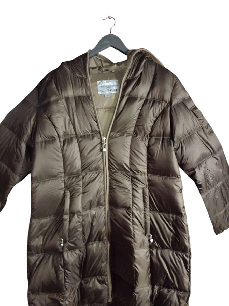 Eddie Bauer brown goose down puffer coat