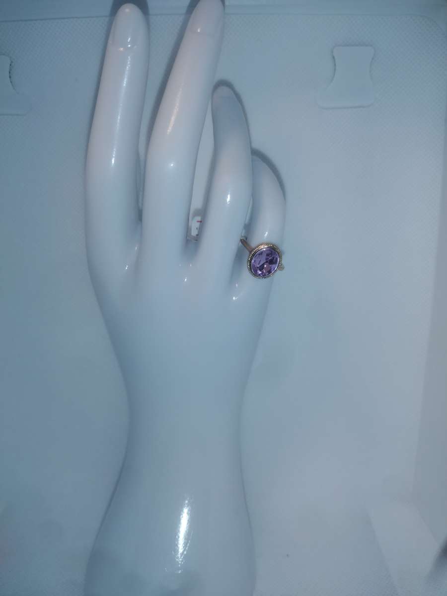 Purple Circle chic Rhinestone Ring