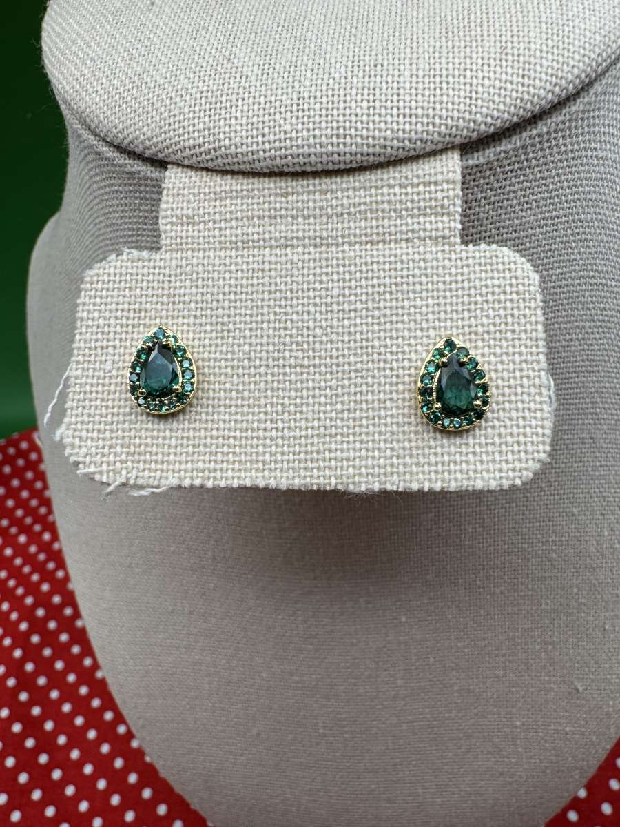 2012PIOR New Kate Spade Emerald Cubic Zirconia Stud Earrings
