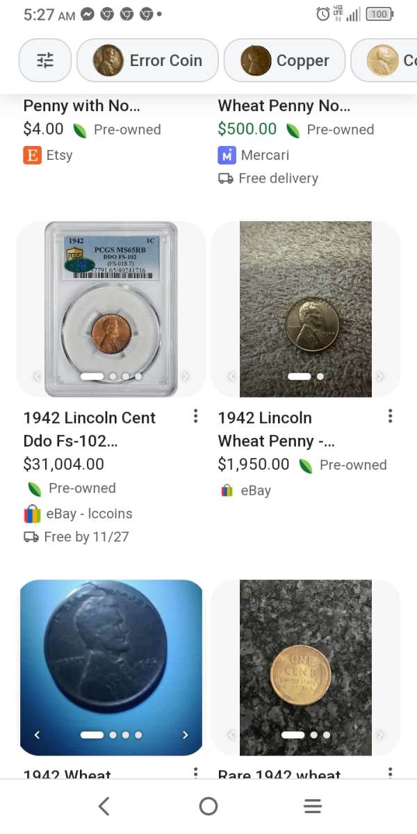 no mint stamp 1942 wheat penny