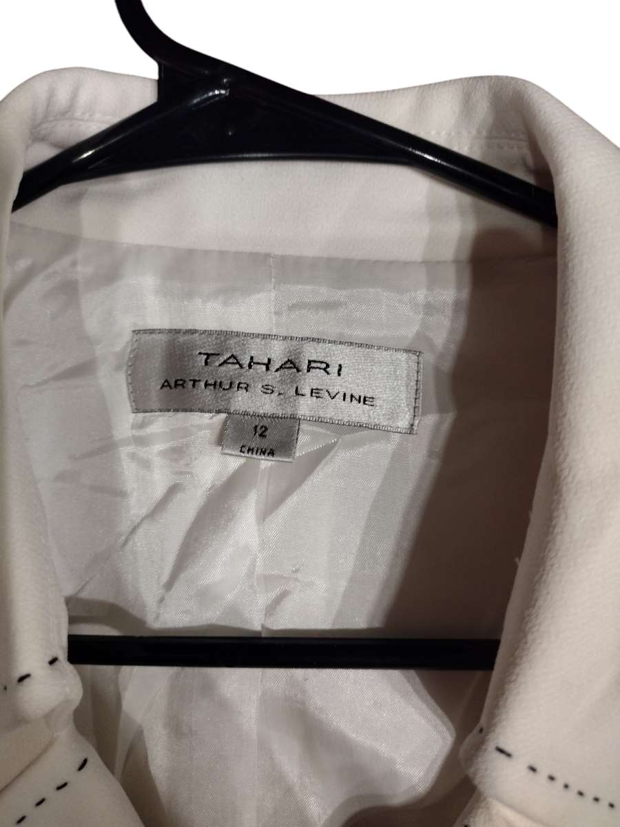 white tahari suit jacket