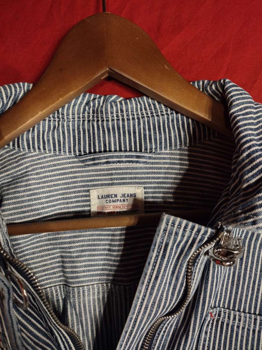 Lauren Jean company denim train strip jacket