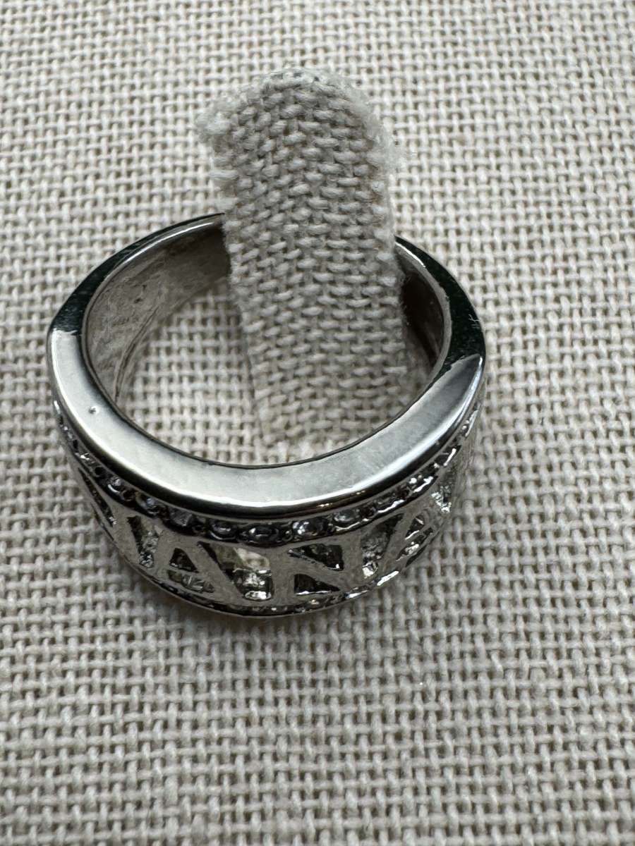 2034PTT Stainless With Rhinestones Nana Band Ring