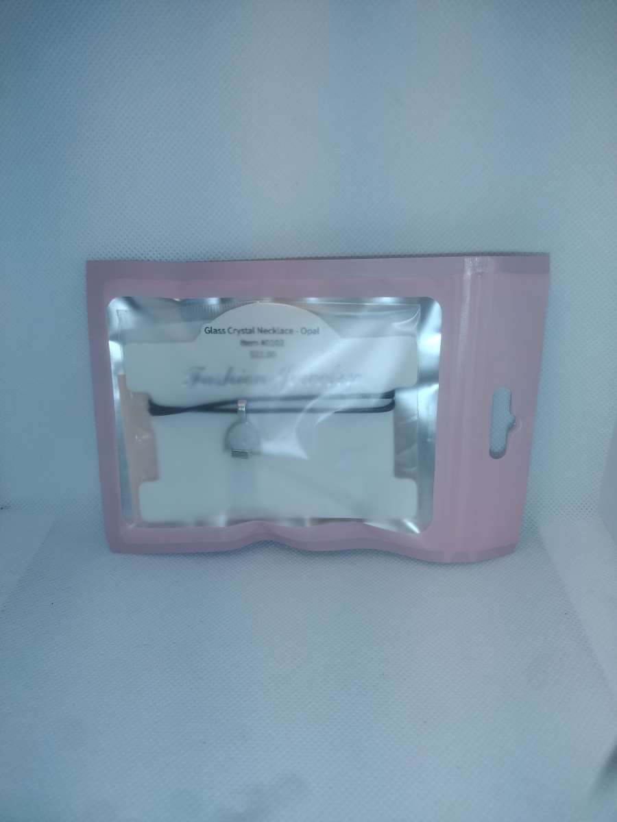 White Glass Pendant Necklace