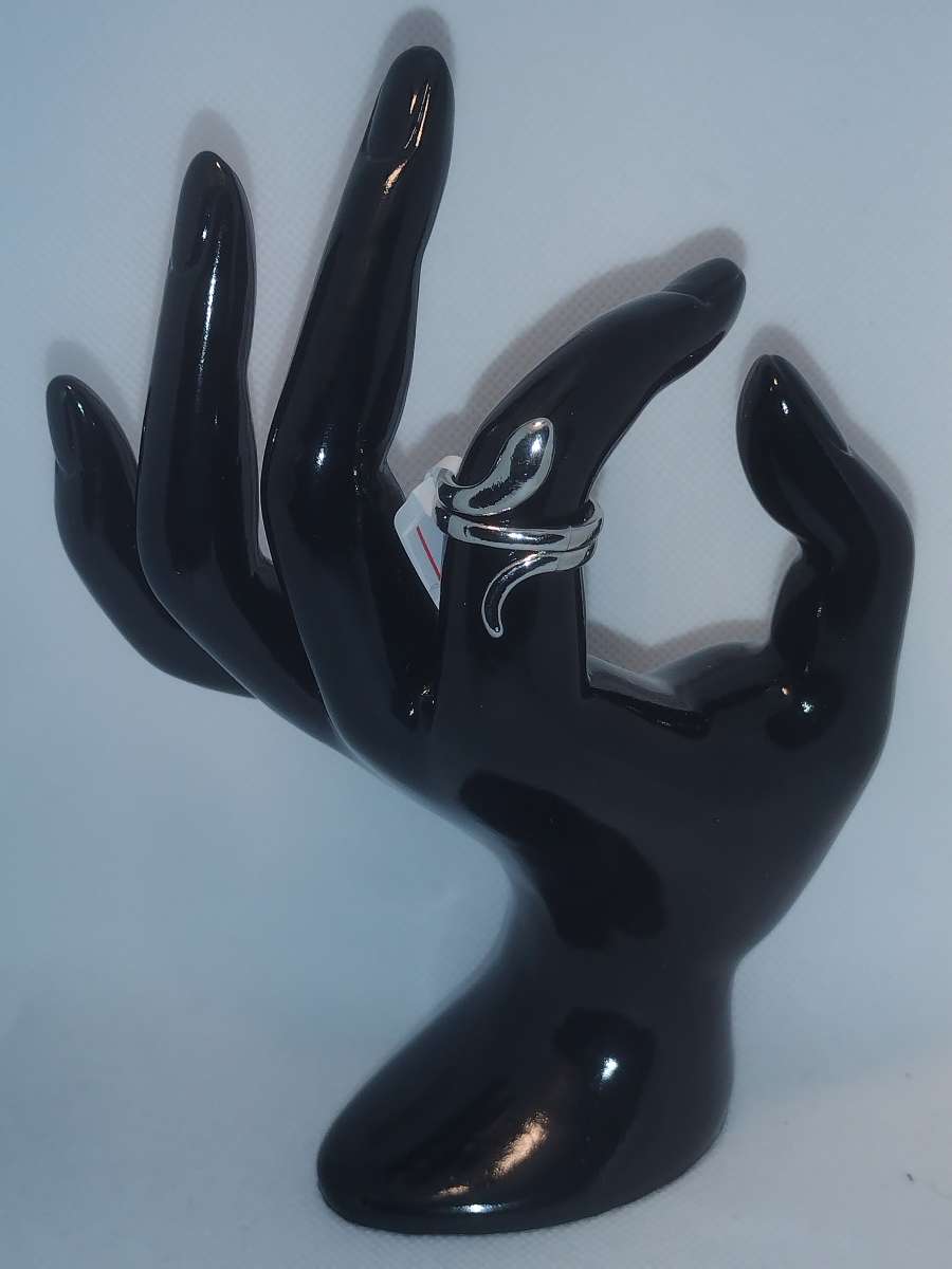 Silvery Coiled Snake Ring RG