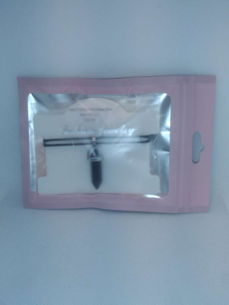 Onyx Glass Pendant Necklace