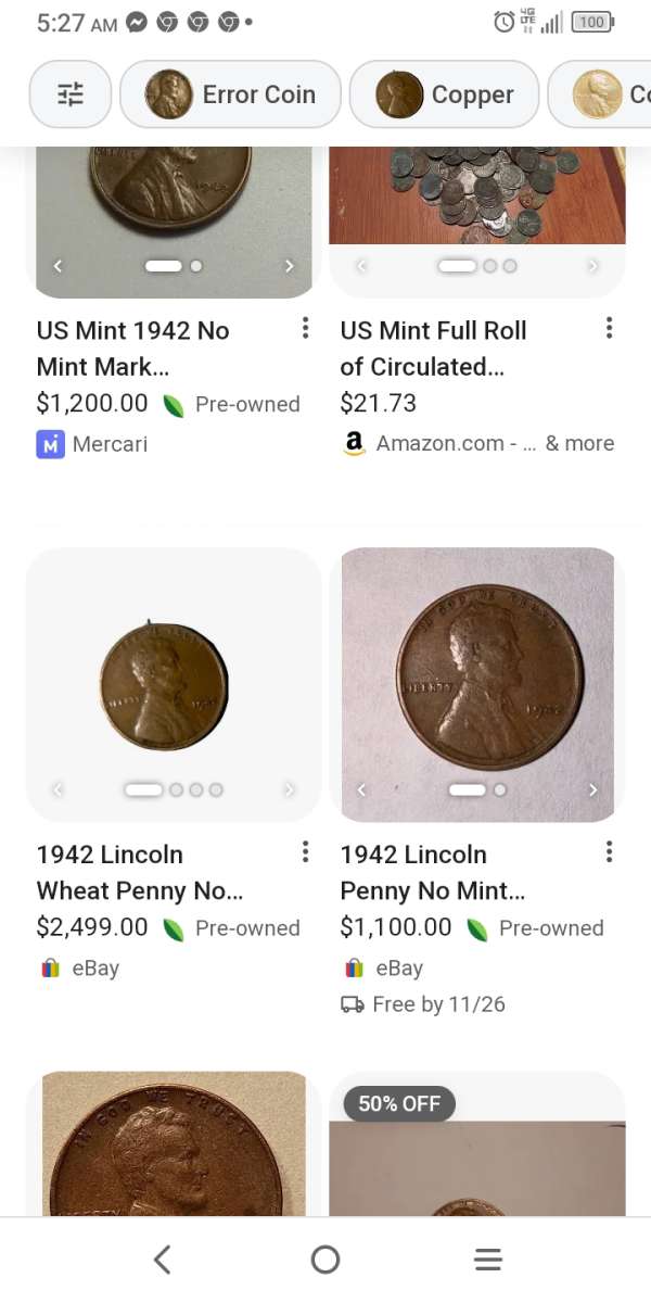 no mint stamp 1942 wheat penny