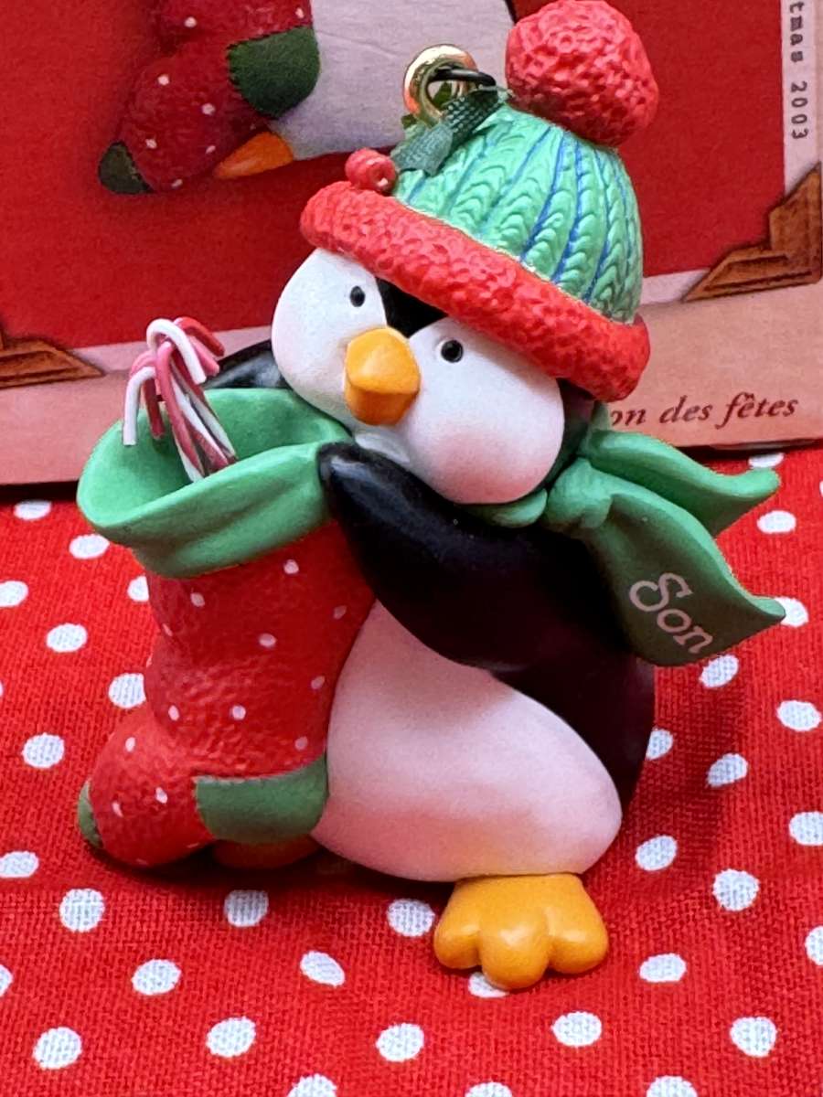 2020HMT 2003 Hallmark Keepsake Ornament Son Penguin with Sto