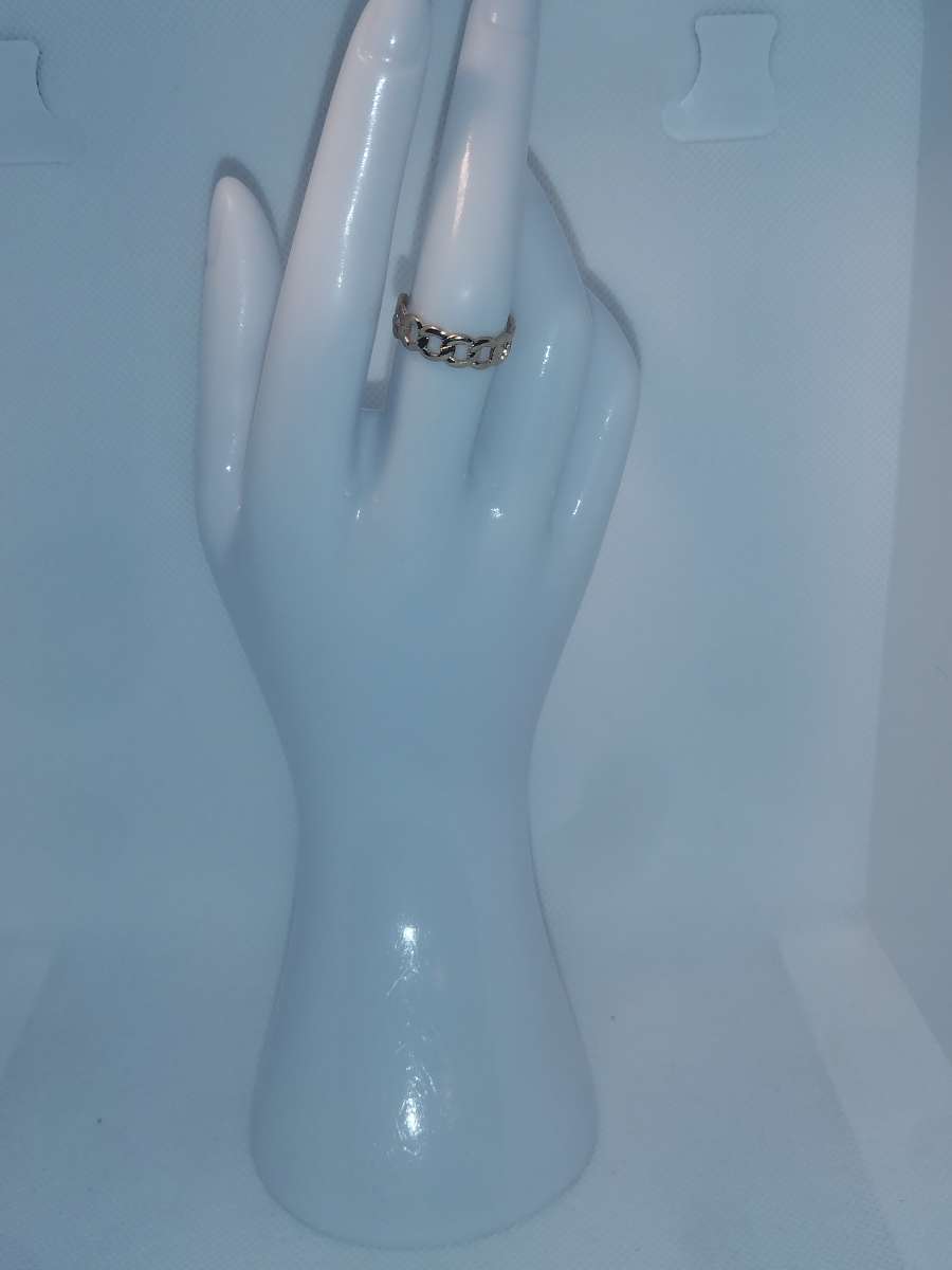 Open Chain Chic Rhinestone Ring