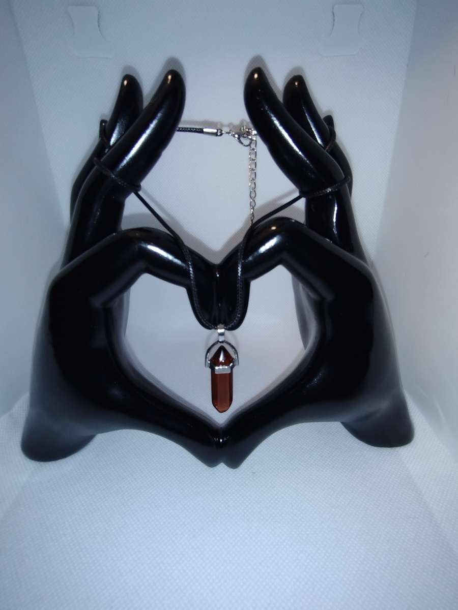 Amber Colored Glass Pendant Necklace