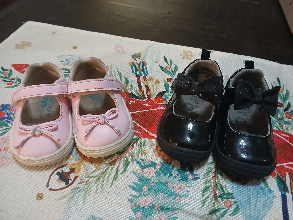 2 pairs of baby shoes size 3