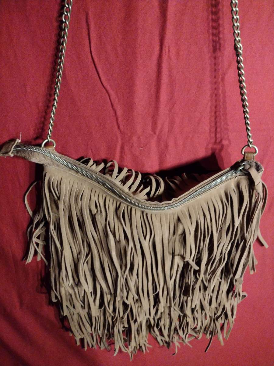 leather tassel purse