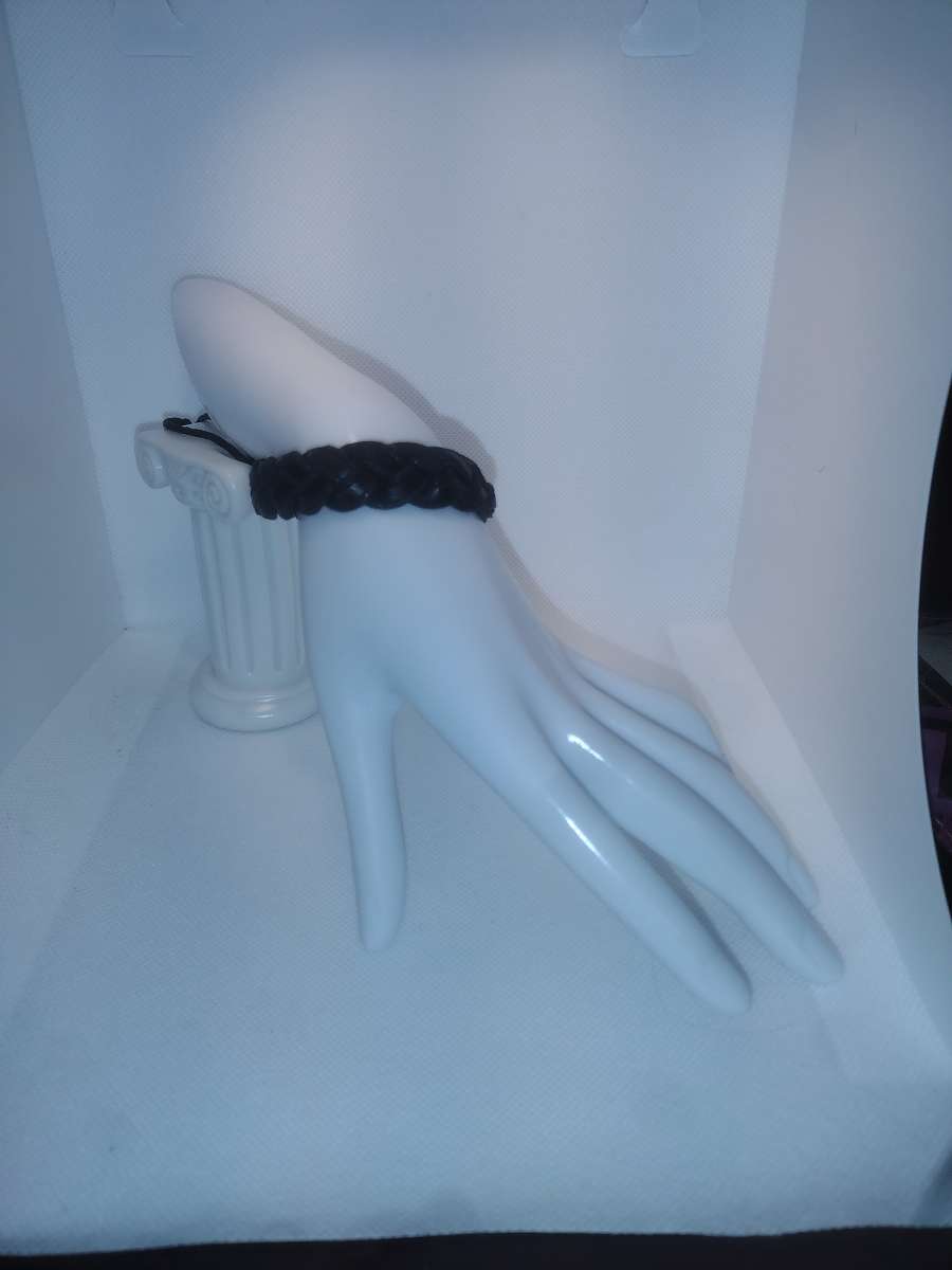 Faux Leather Bracelet braided black