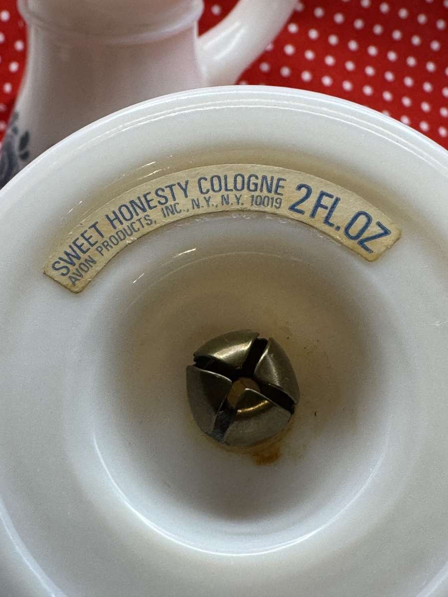 1049Three Avon Milk Glass Containers Two Pitchers  Bell