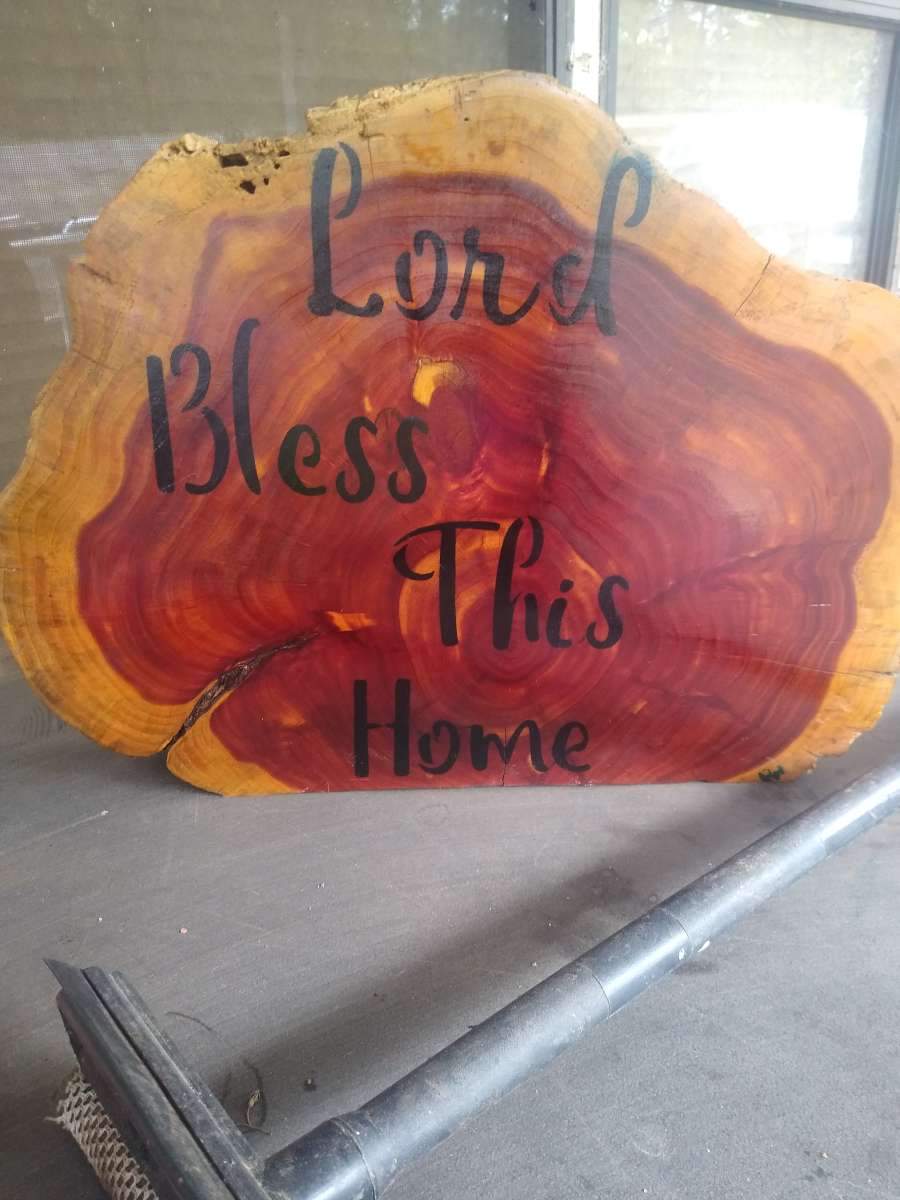 custom handcrafted Eastern Red Cedar signs and crosses