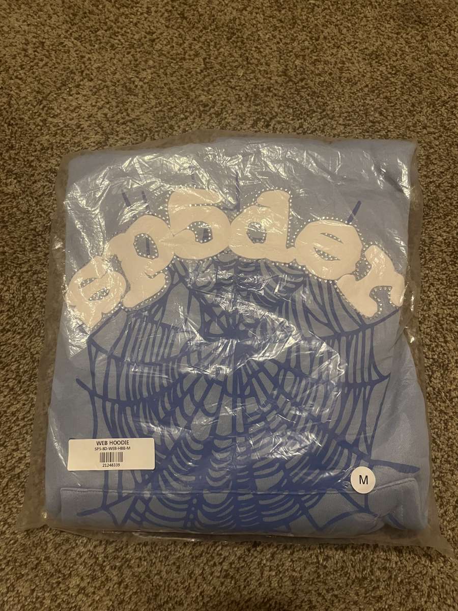 SEND BEST OFFER blue Sp5der hoodie size medium