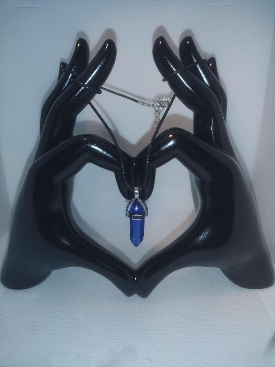 Sapphire Blue Glass Pendant Necklace