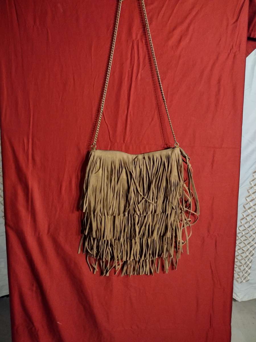 leather tassel purse