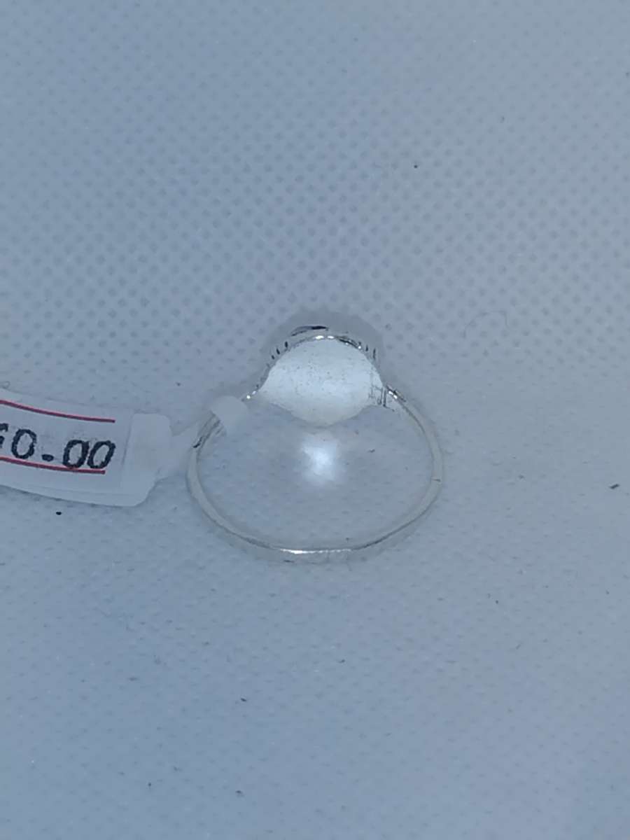 Purple Teardrop Silver Ring