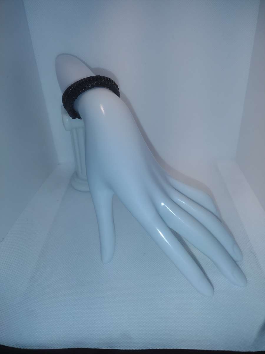 Faux Leather Bracelet braided brown