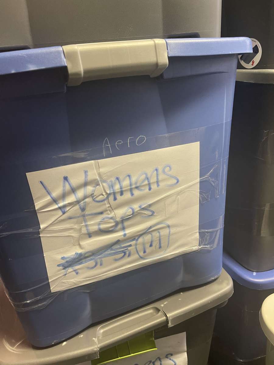 huge 45 gallon bin full of womens tops M