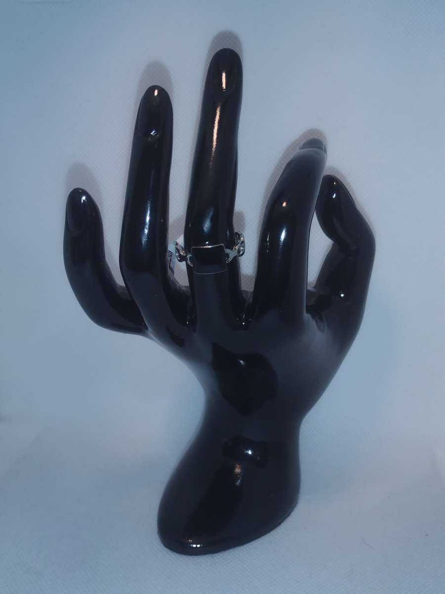 Black Square Chain Retro Geometric Ring