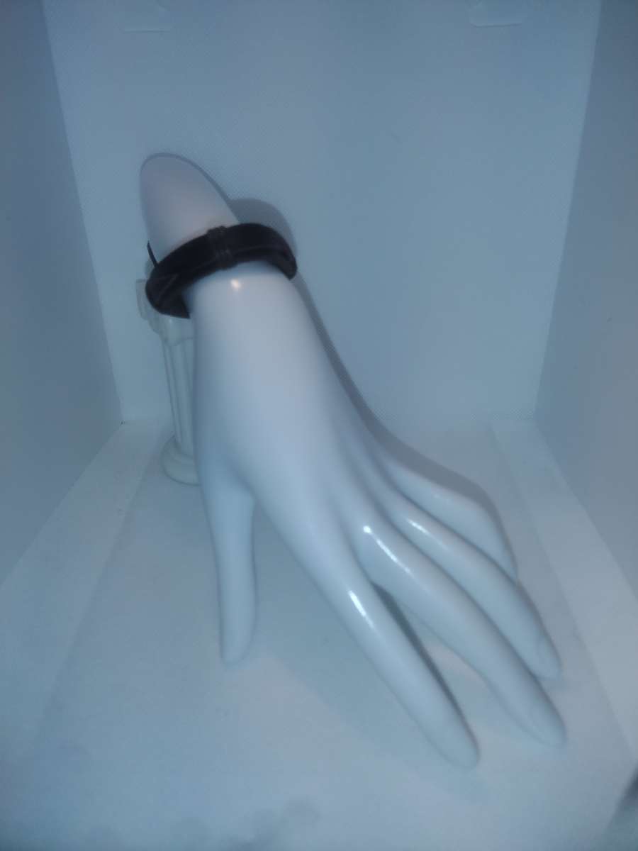 Faux Leather Bracelet criss cross brown