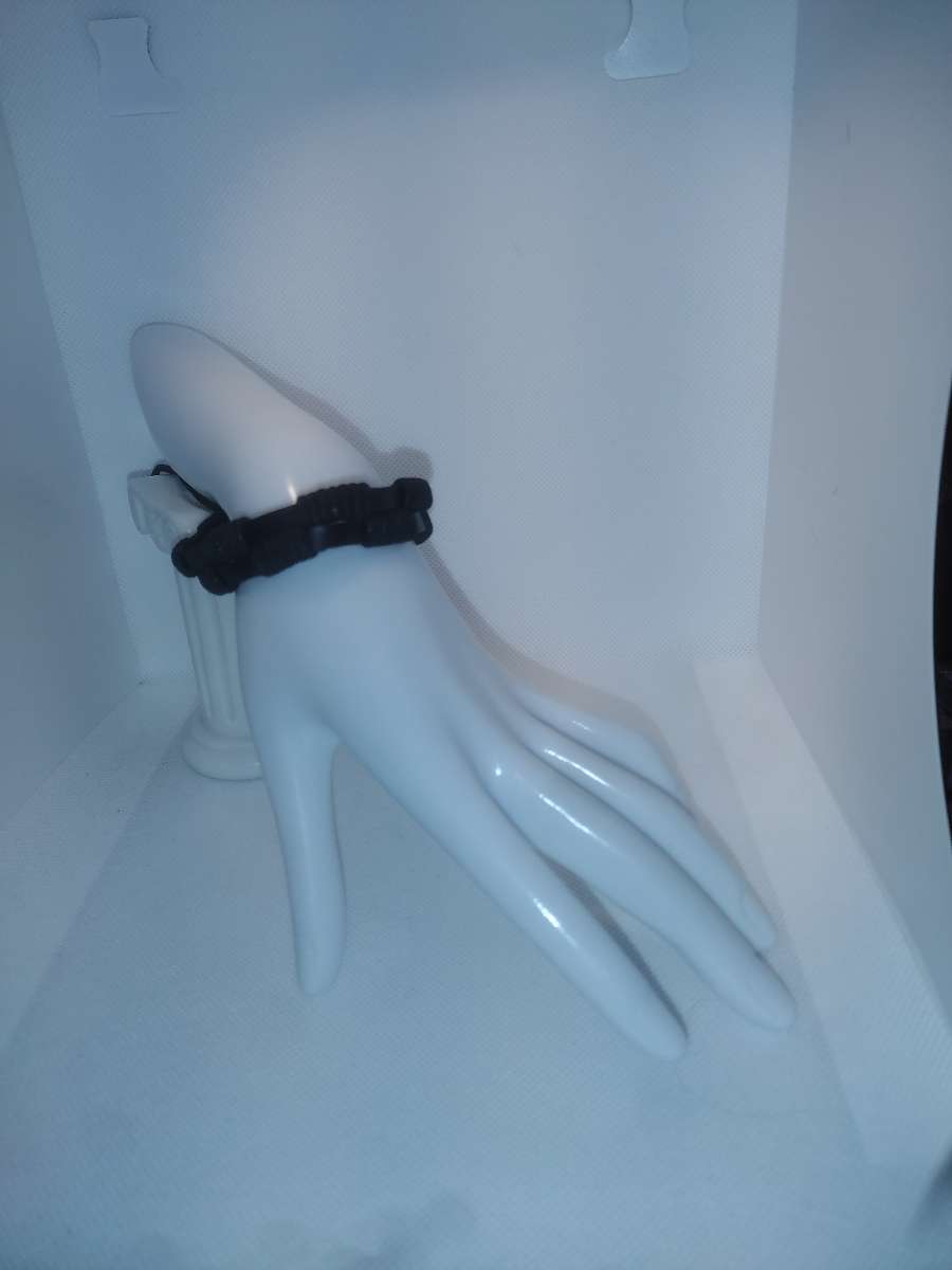 Faux Leather Bracelet 2 strap black