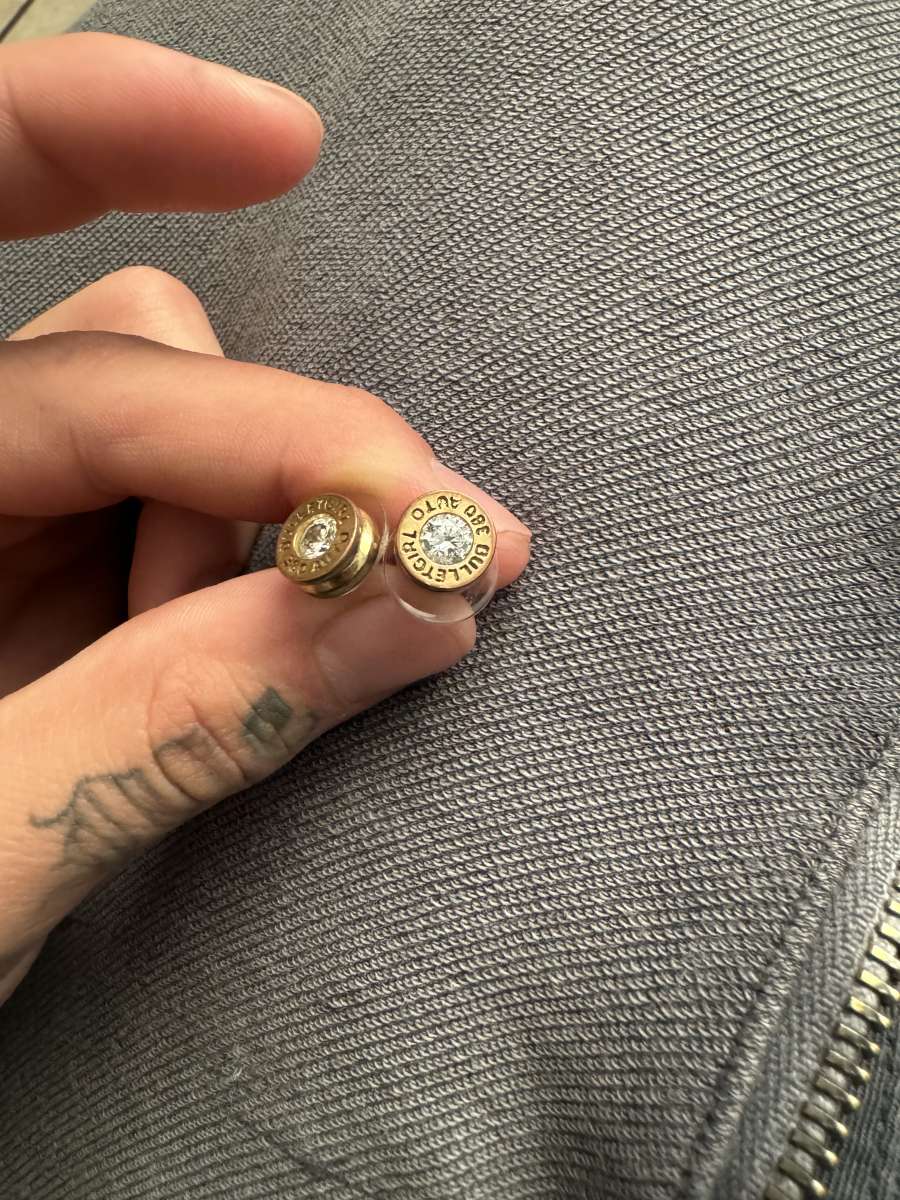 Bullet diamond earrings